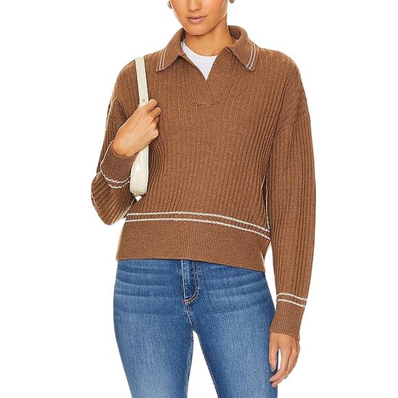 rag & bone Tops - Rag & Bone Ribbed Camel Monti Polo Sweater Size S